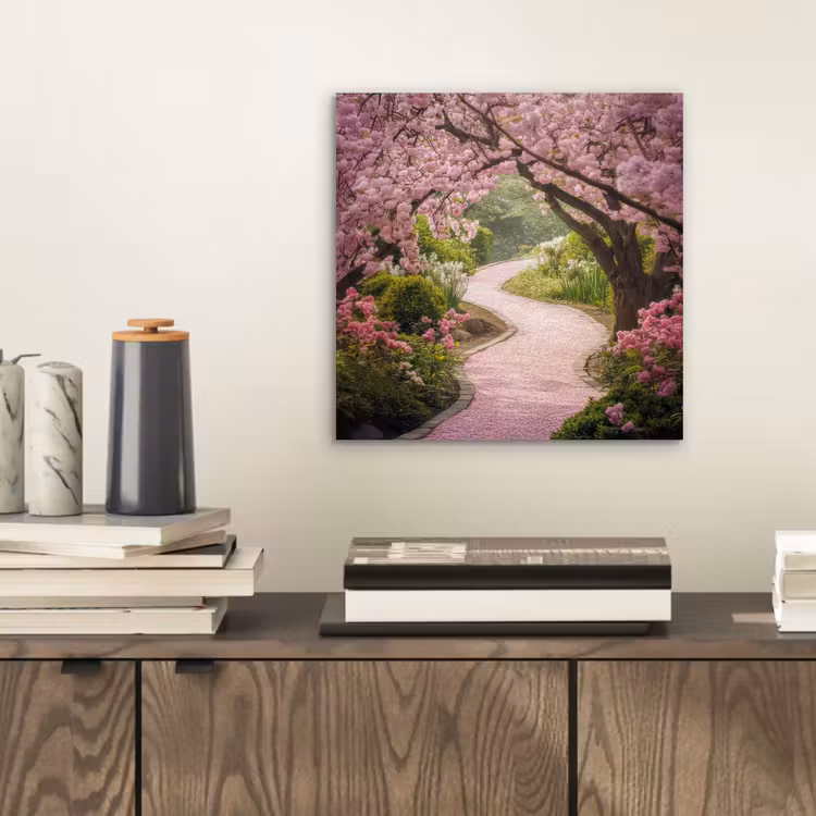 Kersenbloesem - Natuur - Sakura - Pad - Japanse tuin aluminium wit klein -sfeer1