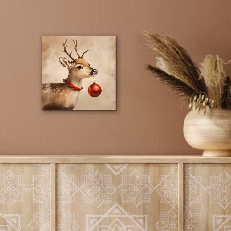 Kerst - Hert - Gewei - Kerstbal - Rendier aluminium wit klein -sfeer4
