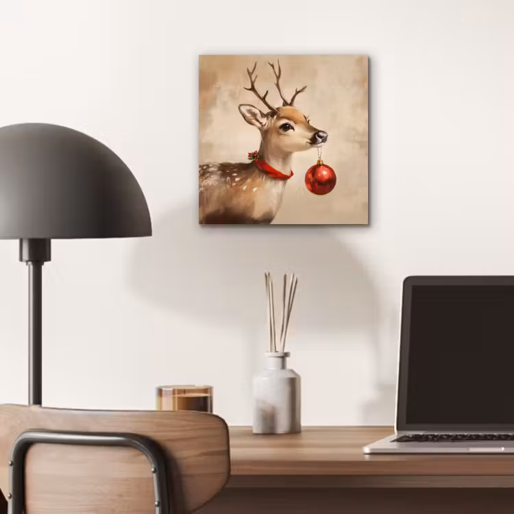 Kerst - Hert - Gewei - Kerstbal - Rendier aluminium wit klein -sfeer5