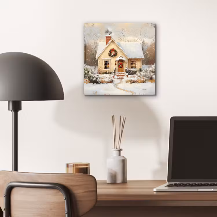 Kerst - Huis - Winter - Sneeuw aluminium wit klein -sfeer5