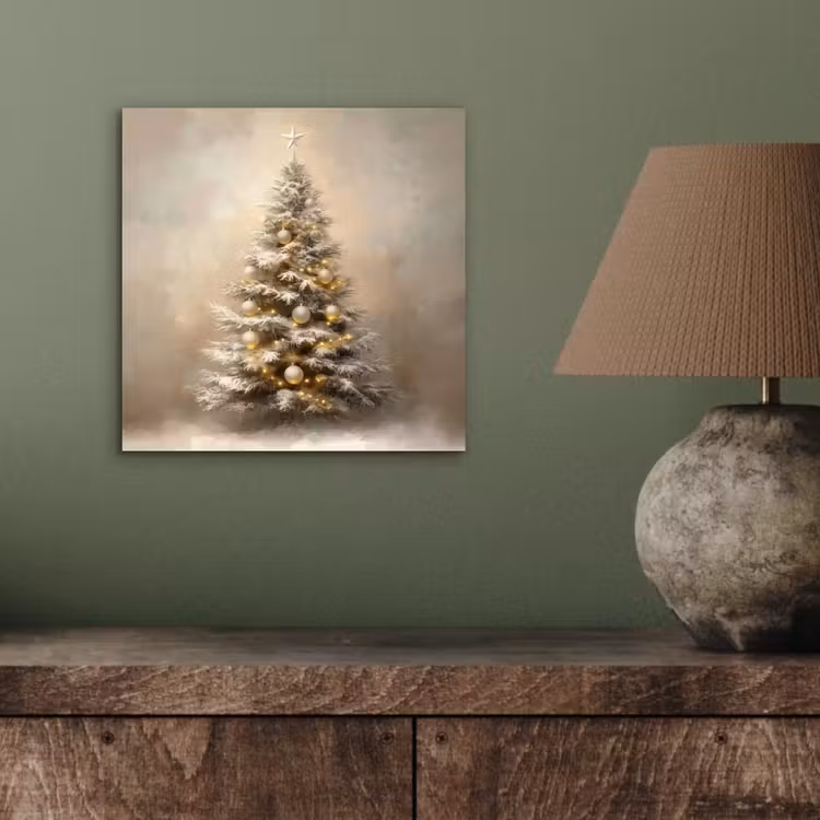 Kerst - kerstboom - Sneeuw - Art aluminium wit klein -sfeer2
