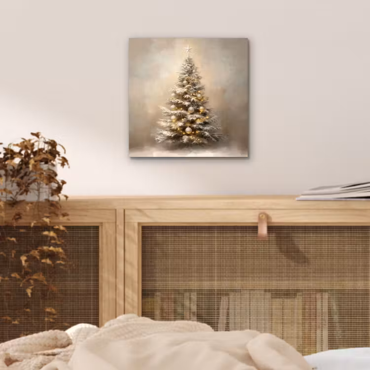 Kerst - kerstboom - Sneeuw - Art aluminium wit klein -sfeer3
