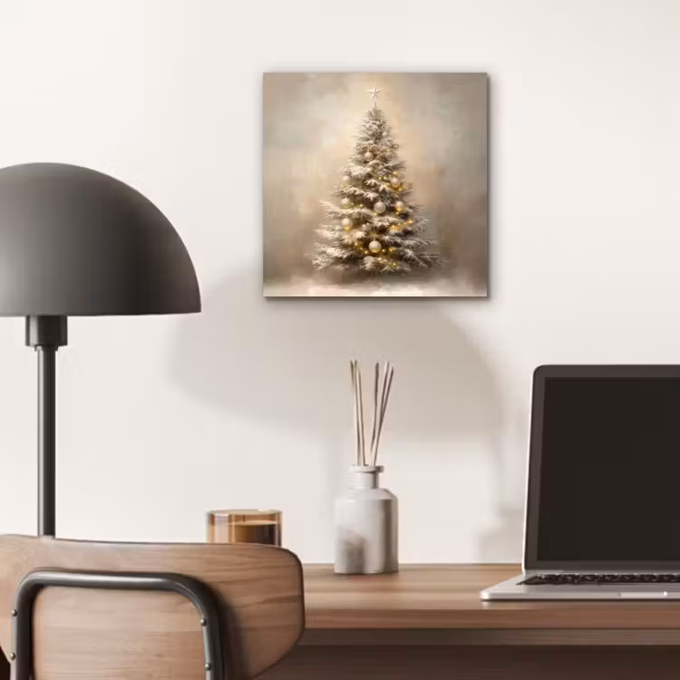 Kerst - kerstboom - Sneeuw - Art aluminium wit klein -sfeer5