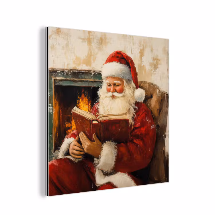 Kerst - Kerstman - Winter - Open Haard aluminium wit klein -3d