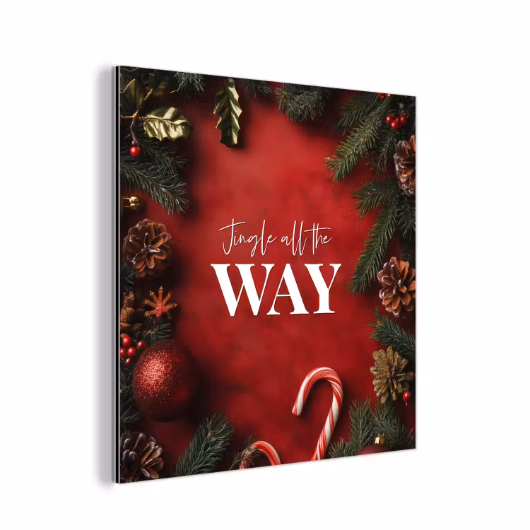 Kerst - Quote - Rood - Kerstballen aluminium wit klein -3d