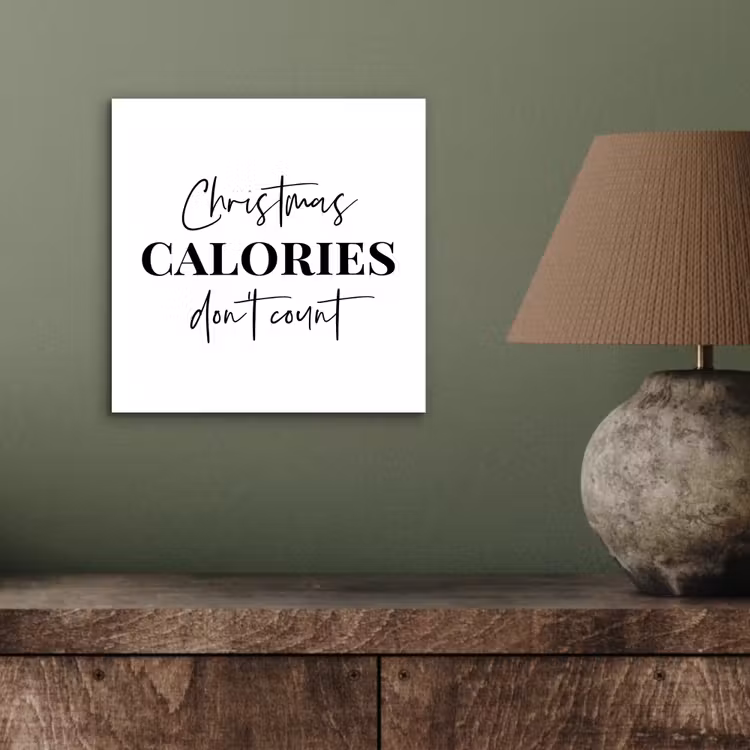 Kerst quote - Winter - Christmas calories - Wit aluminium wit klein -sfeer2