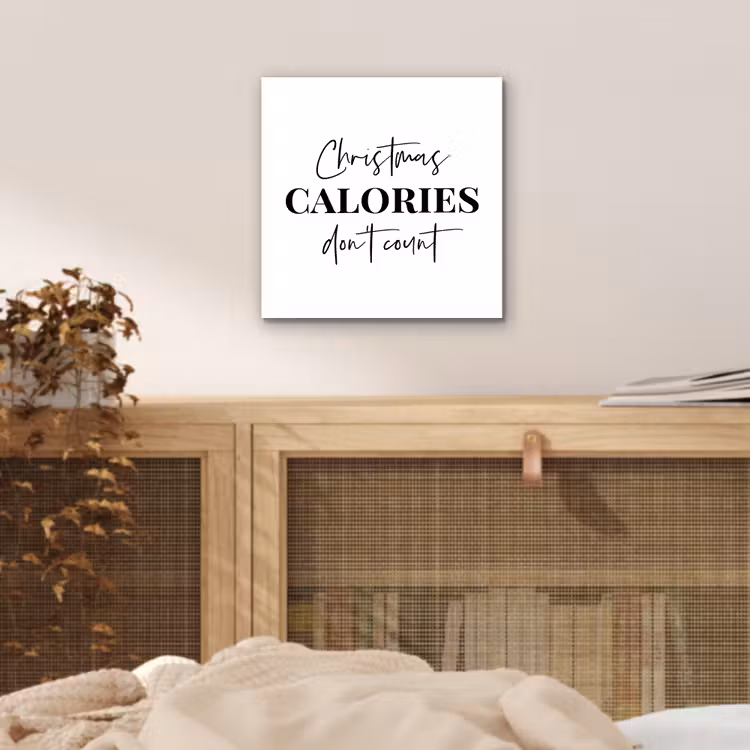 Kerst quote - Winter - Christmas calories - Wit aluminium wit klein -sfeer3