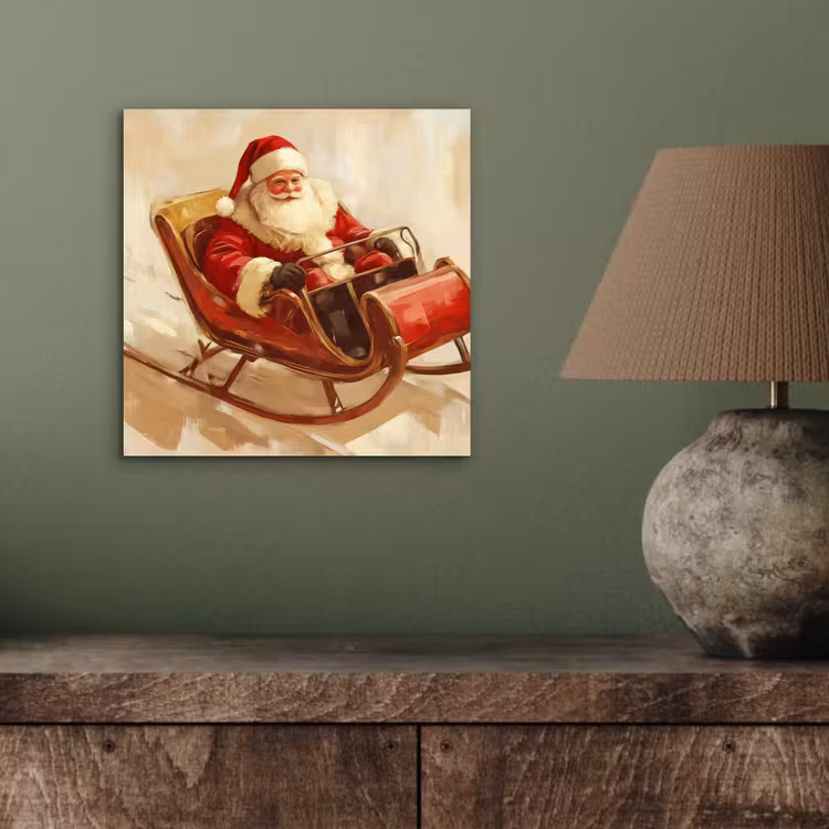 Kerst - Slee - Kerstman aluminium wit klein -sfeer2