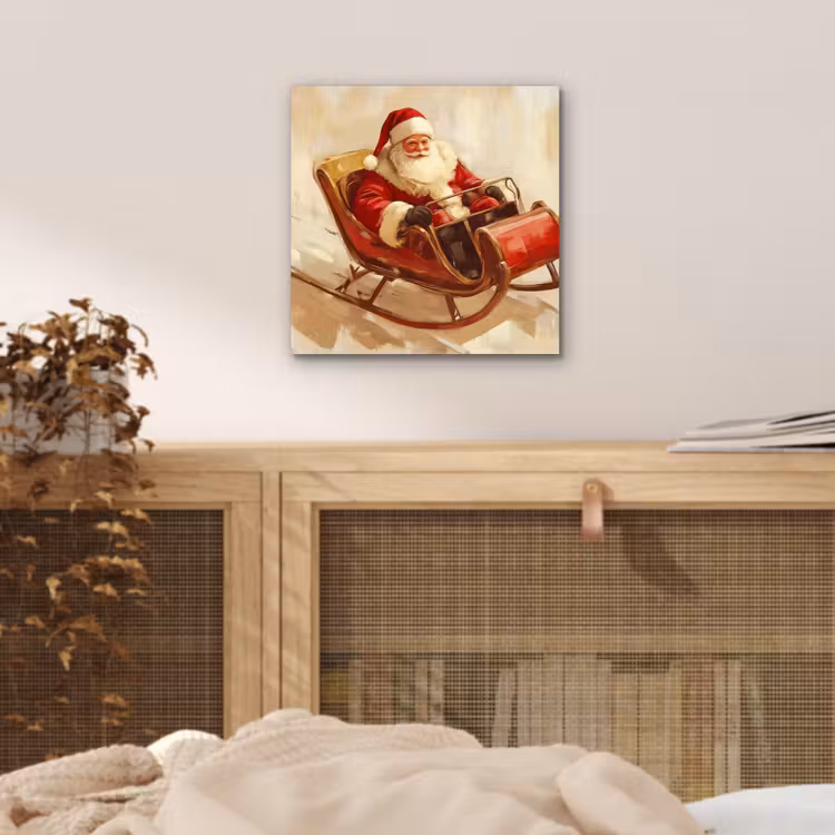 Kerst - Slee - Kerstman aluminium wit klein -sfeer3