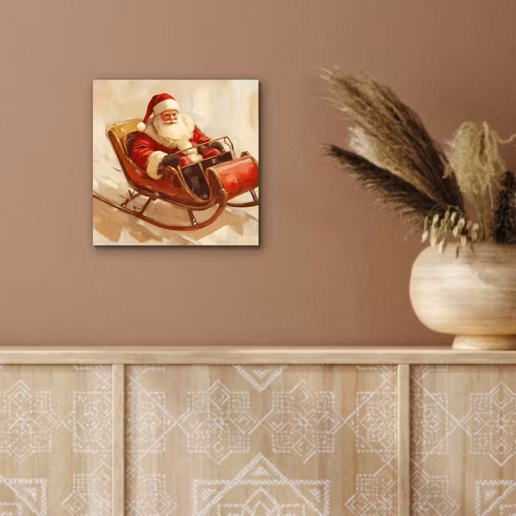 Kerst - Slee - Kerstman aluminium wit klein -sfeer4