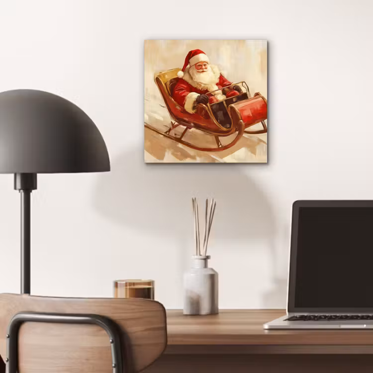 Kerst - Slee - Kerstman aluminium wit klein -sfeer5