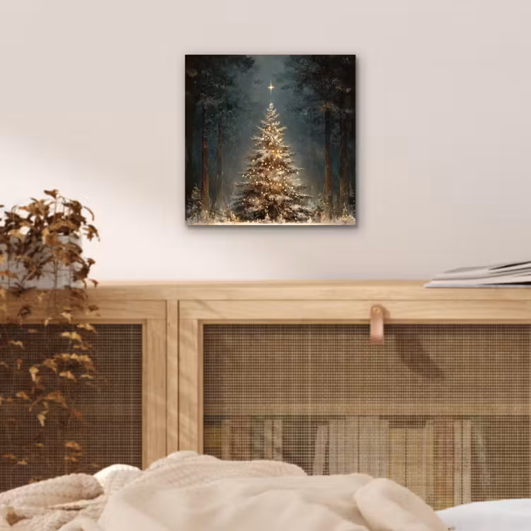 Kerstboom - Bos - Sneeuw - meerkleurig aluminium wit klein -sfeer3