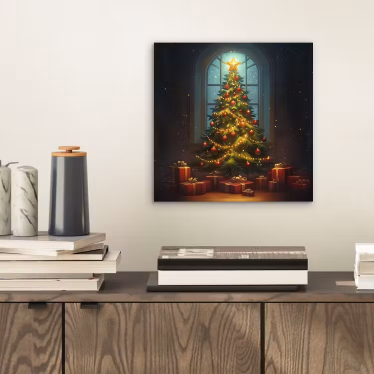 Kerstboom - Cadeau - Kerst - Winter aluminium wit klein -sfeer1