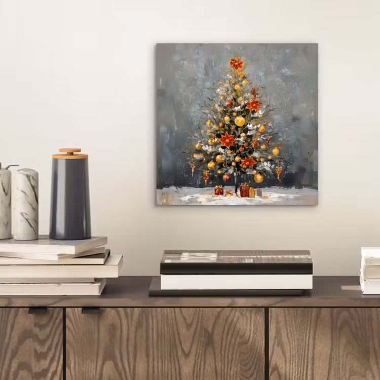 Kerstboom - Cadeaus - Rood - Goud aluminium wit klein -sfeer1