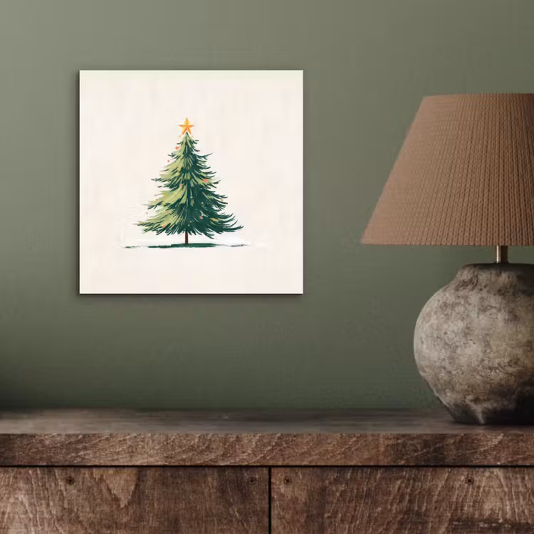Kerstboom - Illustratie - Ster - Sneeuw aluminium wit klein -sfeer2