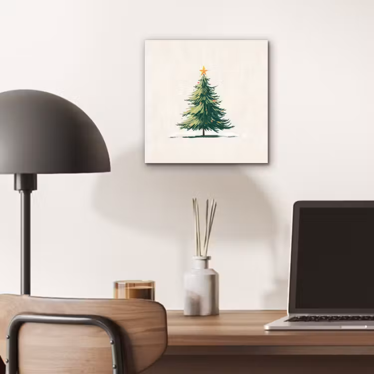 Kerstboom - Illustratie - Ster - Sneeuw aluminium wit klein -sfeer5