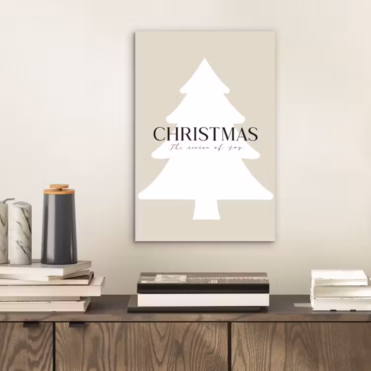 Kerstboom - Japandi - Christmas - Beige aluminium wit klein -sfeer1