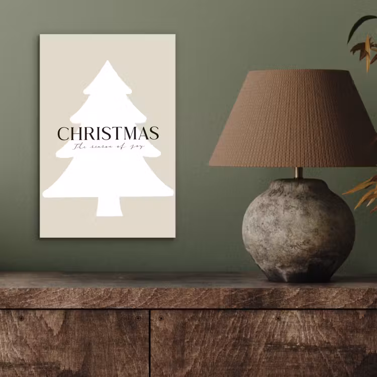 Kerstboom - Japandi - Christmas - Beige aluminium wit klein -sfeer2