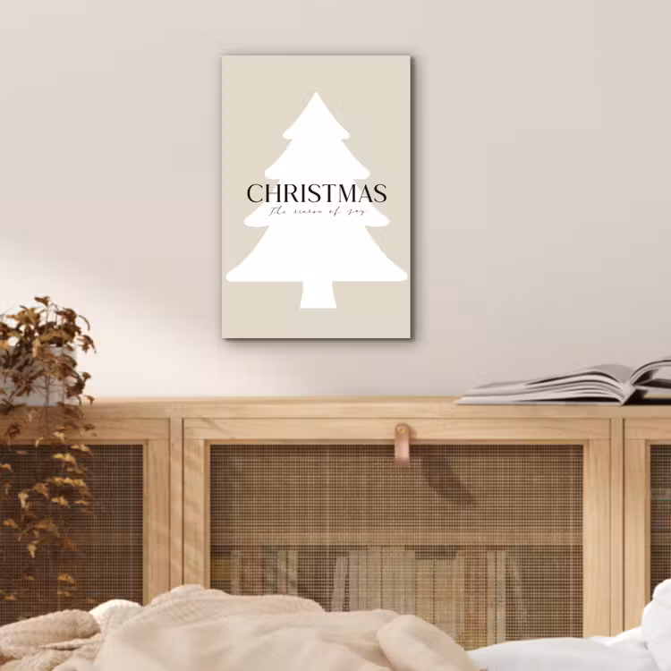 Kerstboom - Japandi - Christmas - Beige aluminium wit klein -sfeer3