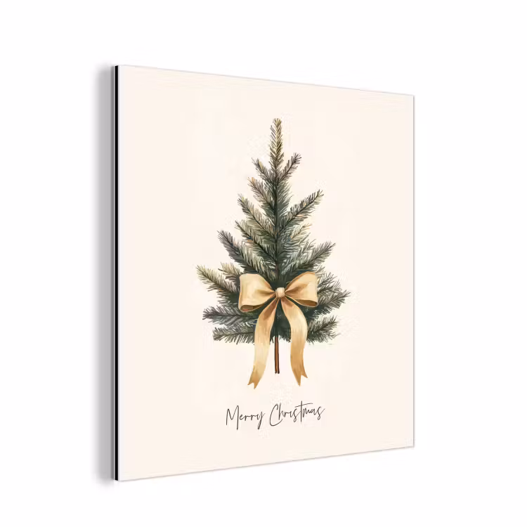 Kerstboom - Kerst - Merry Christmas - Beige aluminium wit klein -3d