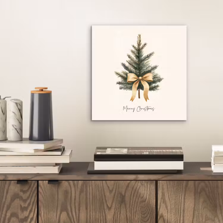 Kerstboom - Kerst - Merry Christmas - Beige aluminium wit klein -sfeer1