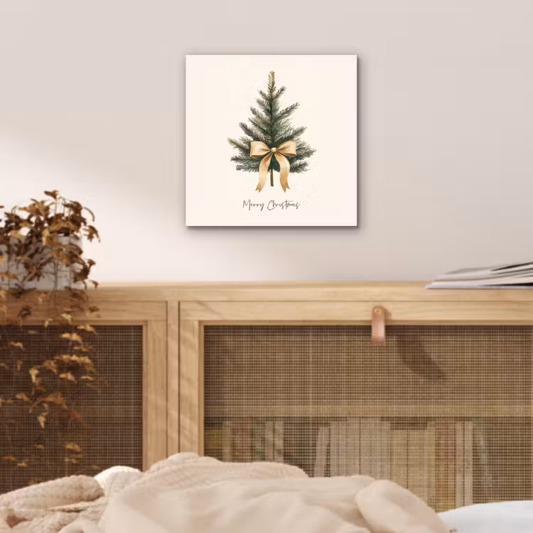 Kerstboom - Kerst - Merry Christmas - Beige aluminium wit klein -sfeer3