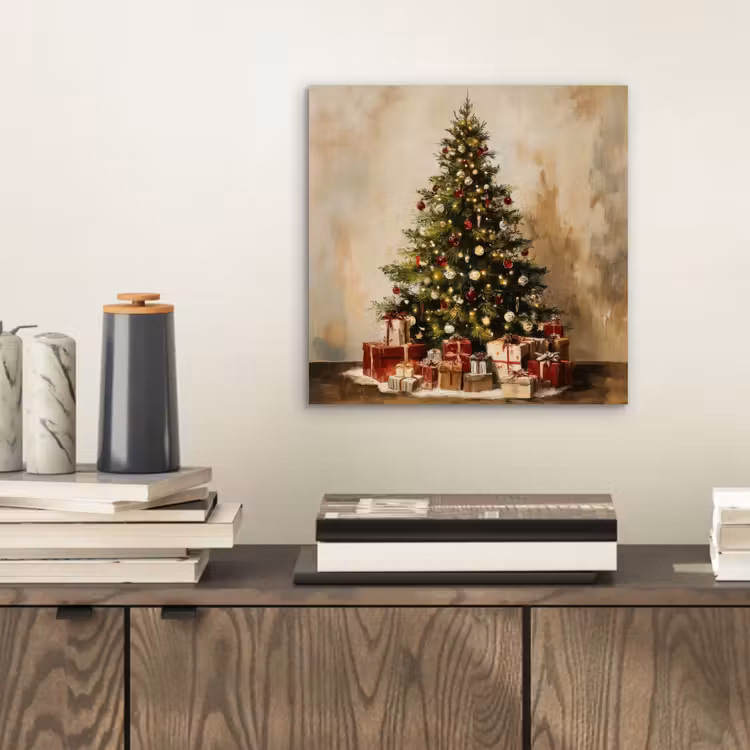 Kerstboom - Versierd - Kleurrijk aluminium wit klein -sfeer1