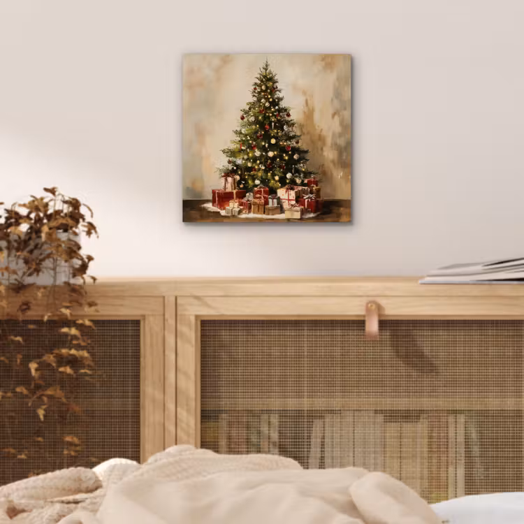 Kerstboom - Versierd - Kleurrijk aluminium wit klein -sfeer3
