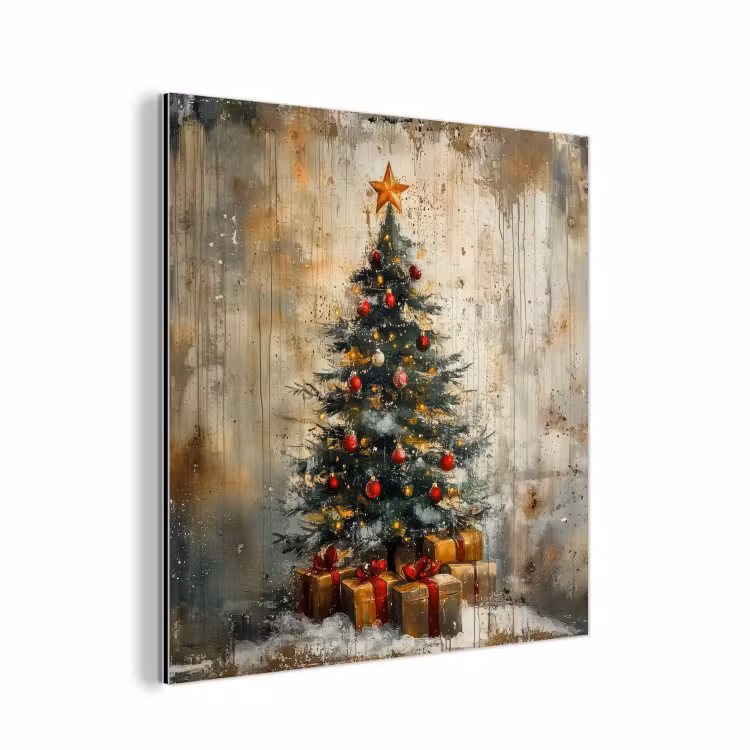 Kerstboom - Vintage - Kerst - Cadeau aluminium wit klein -3d