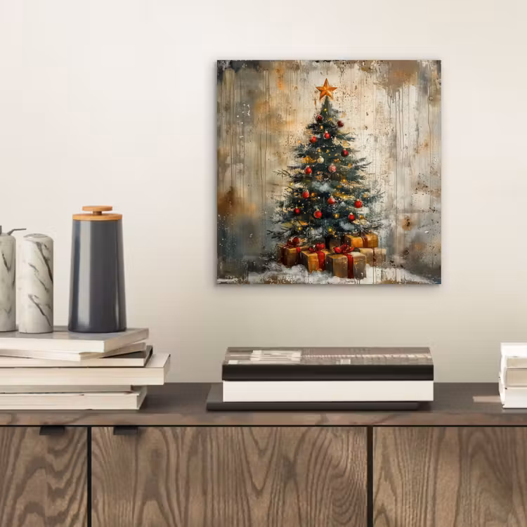 Kerstboom - Vintage - Kerst - Cadeau aluminium wit klein -sfeer1