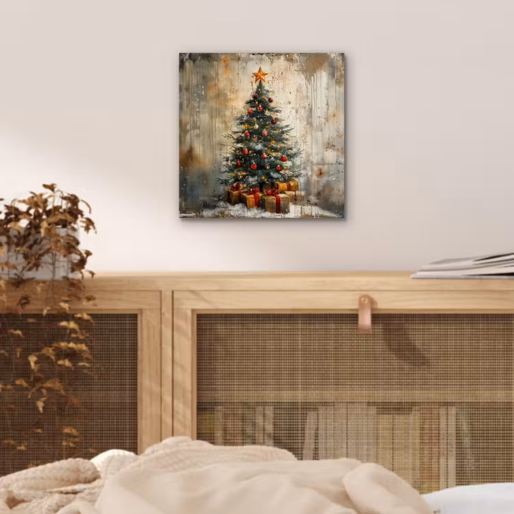 Kerstboom - Vintage - Kerst - Cadeau aluminium wit klein -sfeer3