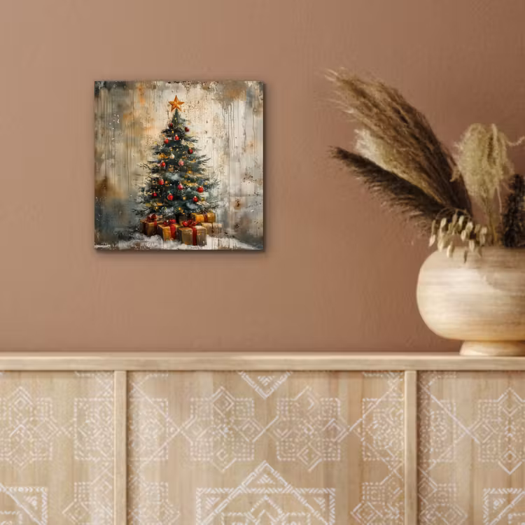 Kerstboom - Vintage - Kerst - Cadeau aluminium wit klein -sfeer4