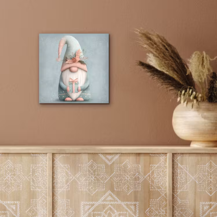 Kerstgnome - Cadeau - Groen aluminium wit klein -sfeer4