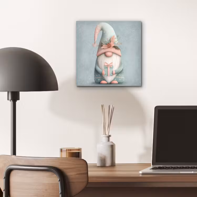 Kerstgnome - Cadeau - Groen aluminium wit klein -sfeer5
