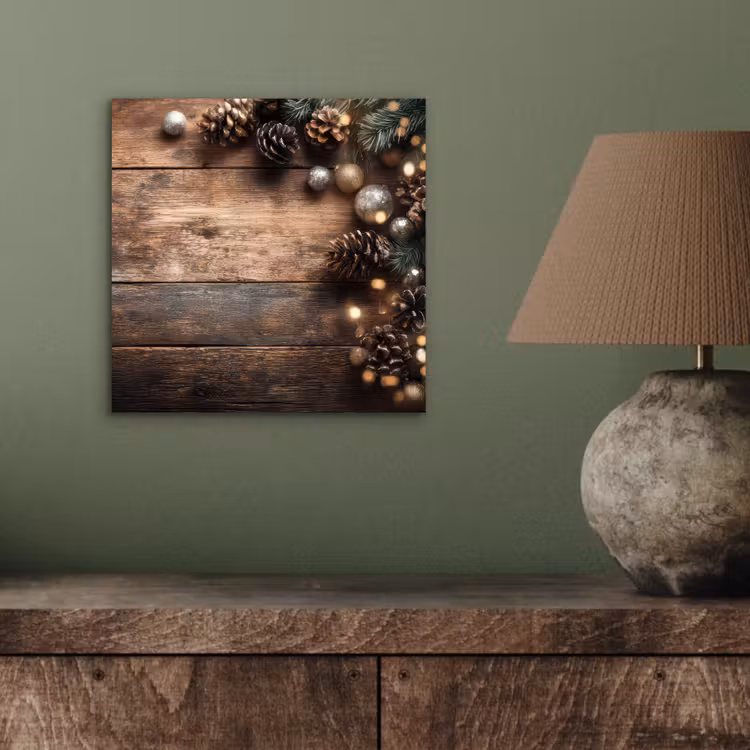 Kersthoekdecoratie - Dennenappels - Lichtjes aluminium wit klein -sfeer2