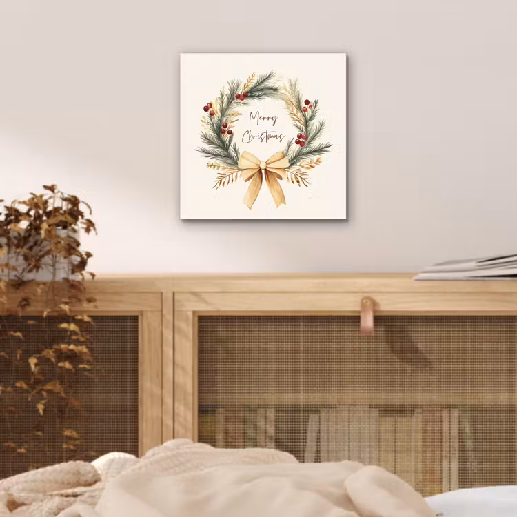 Kerstkrans - Kerst - Goud - Beige aluminium wit klein -sfeer3