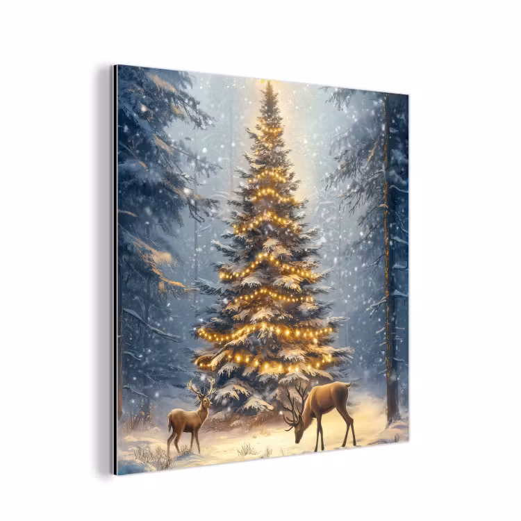 Kerstlicht - Woud - Hert - Donker aluminium wit klein -3d