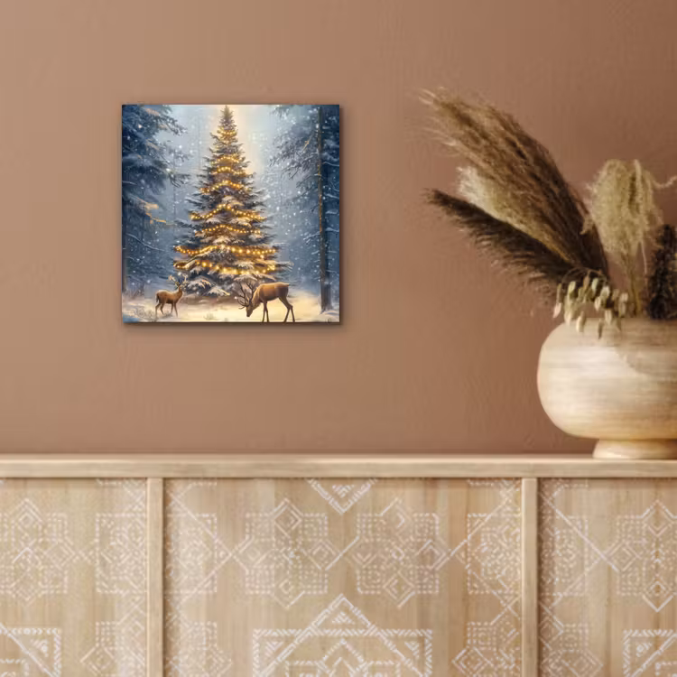 Kerstlicht - Woud - Hert - Donker aluminium wit klein -sfeer4