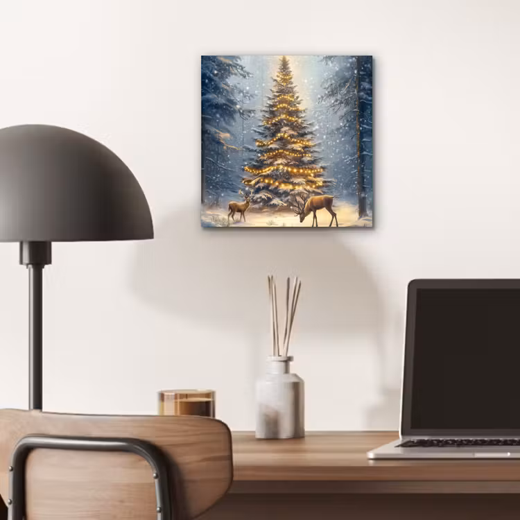Kerstlicht - Woud - Hert - Donker aluminium wit klein -sfeer5
