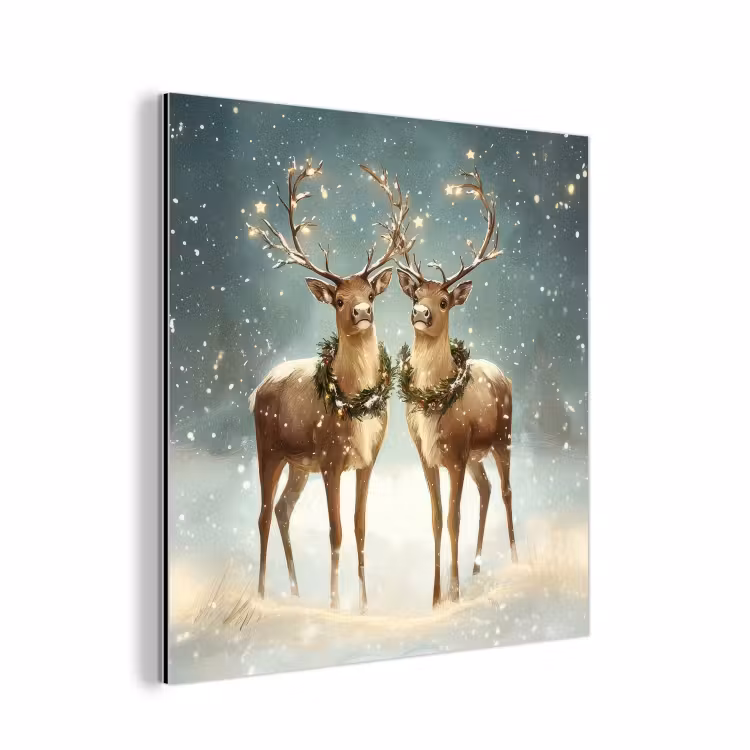 Kerstmagie - Winterwoud - Rendier aluminium wit klein -3d