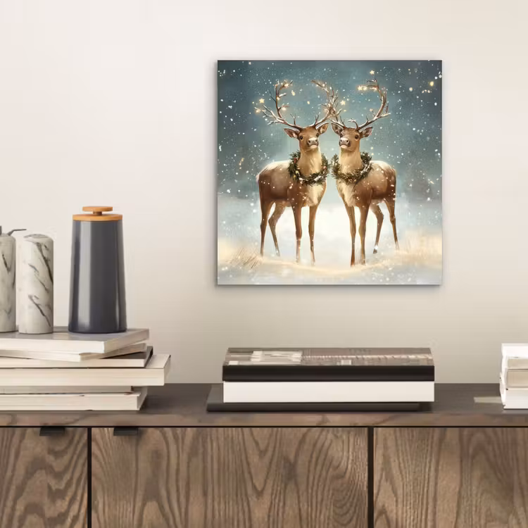 Kerstmagie - Winterwoud - Rendier aluminium wit klein -sfeer1