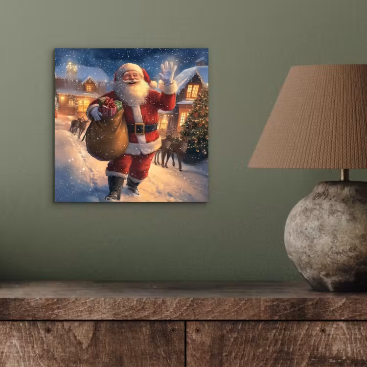 Kerstman - Dorp - Hert - Donker aluminium wit klein -sfeer2