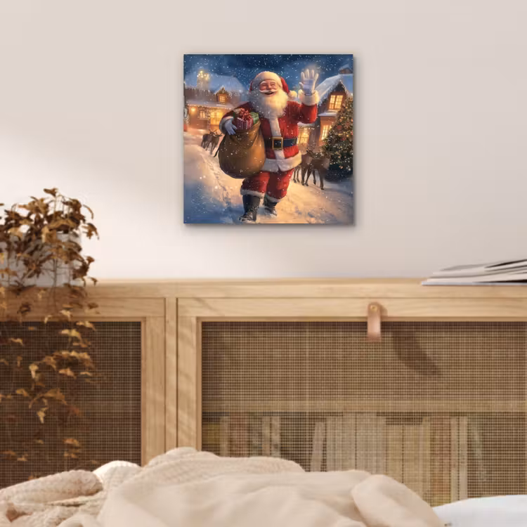 Kerstman - Dorp - Hert - Donker aluminium wit klein -sfeer3