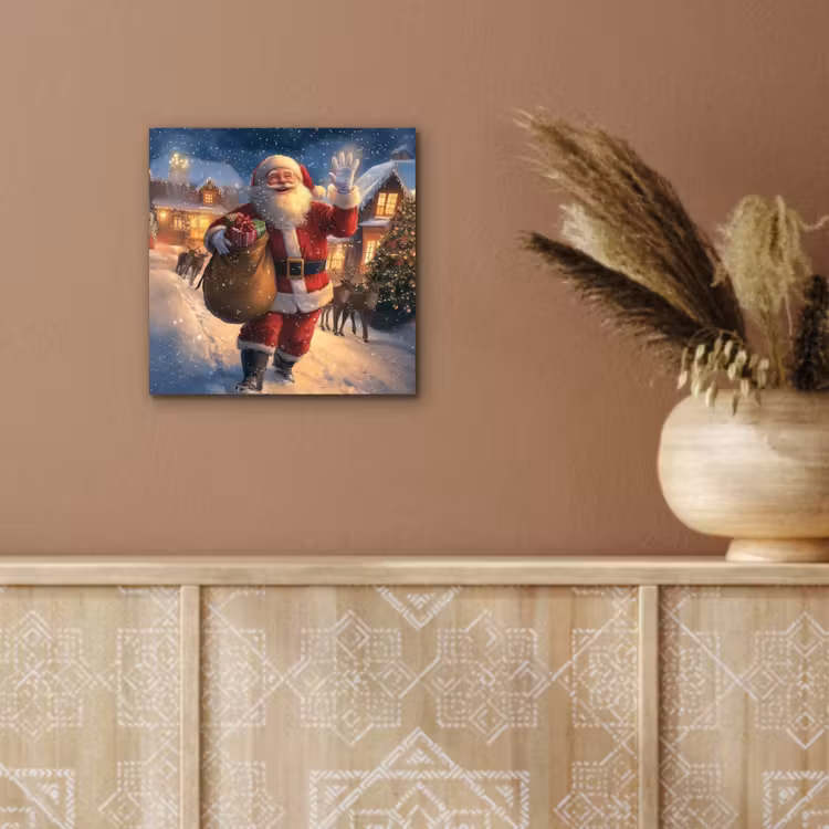 Kerstman - Dorp - Hert - Donker aluminium wit klein -sfeer4