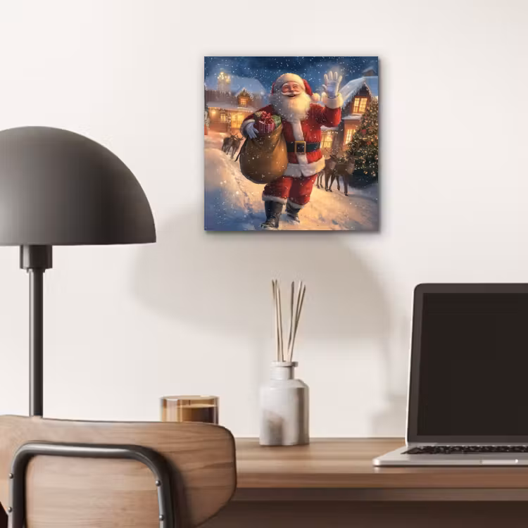 Kerstman - Dorp - Hert - Donker aluminium wit klein -sfeer5