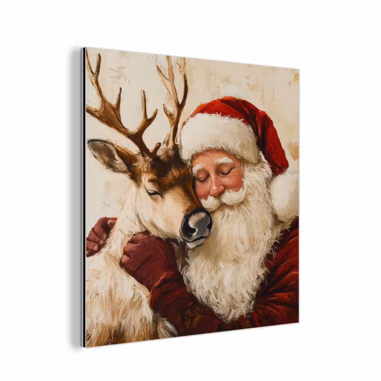 Kerstman - Rendier - Kerst - Christmas aluminium wit klein -3d