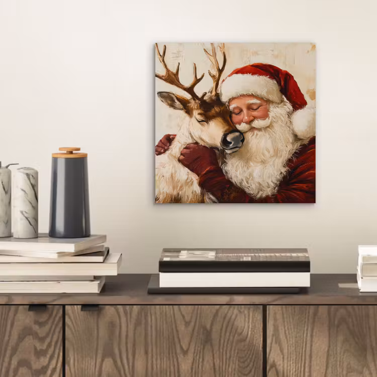 Kerstman - Rendier - Kerst - Christmas aluminium wit klein -sfeer1