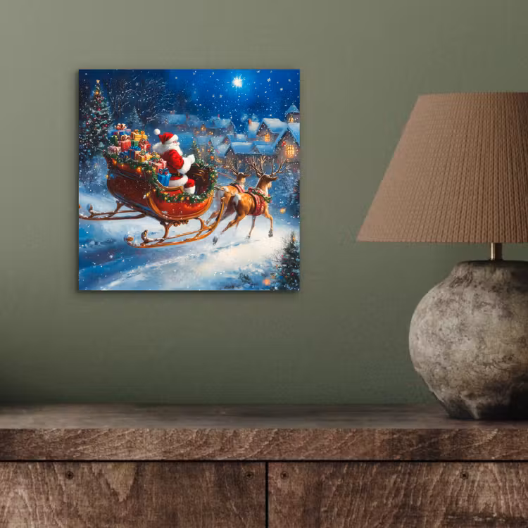 Kerstman - Rendier - Kerst - Sneeuw aluminium wit klein -sfeer2