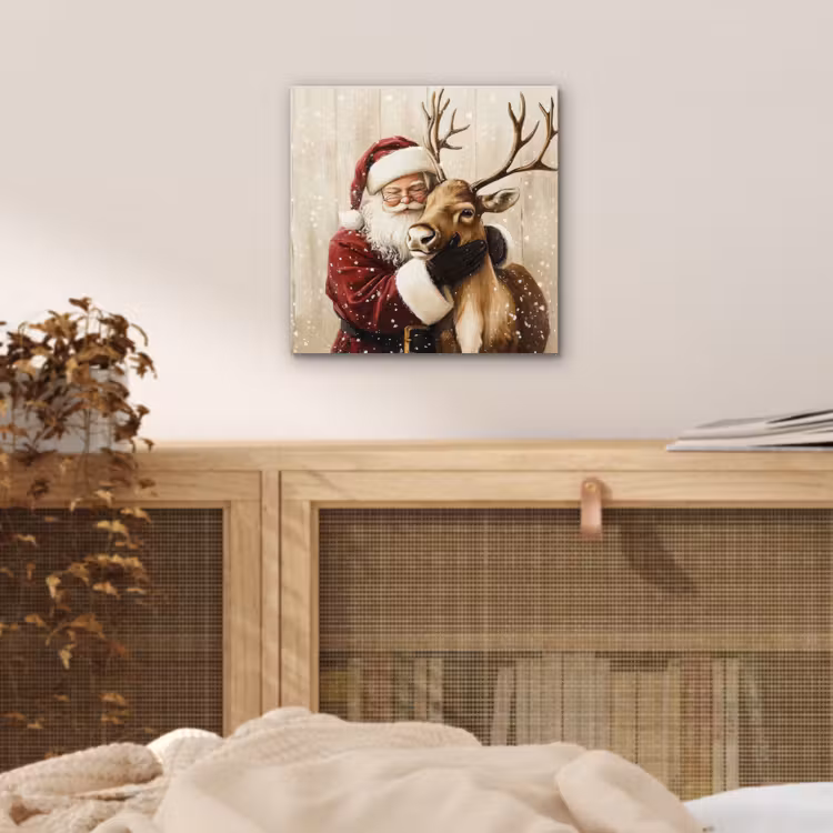 Kerstman - Rendier - Sneeuw - Kleurrijk aluminium wit klein -sfeer3