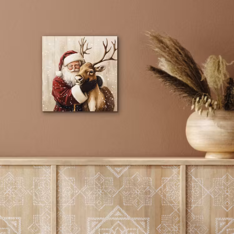 Kerstman - Rendier - Sneeuw - Kleurrijk aluminium wit klein -sfeer4